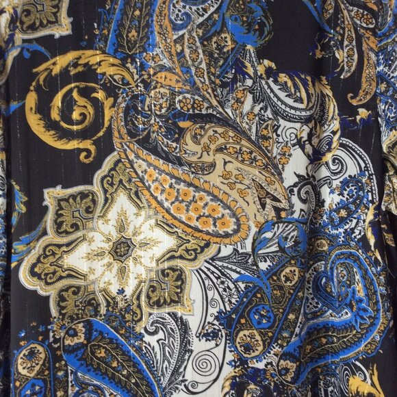 Avenue Blouse Blue Paisley Blouse Size 18/20 - Picture 7 of 8